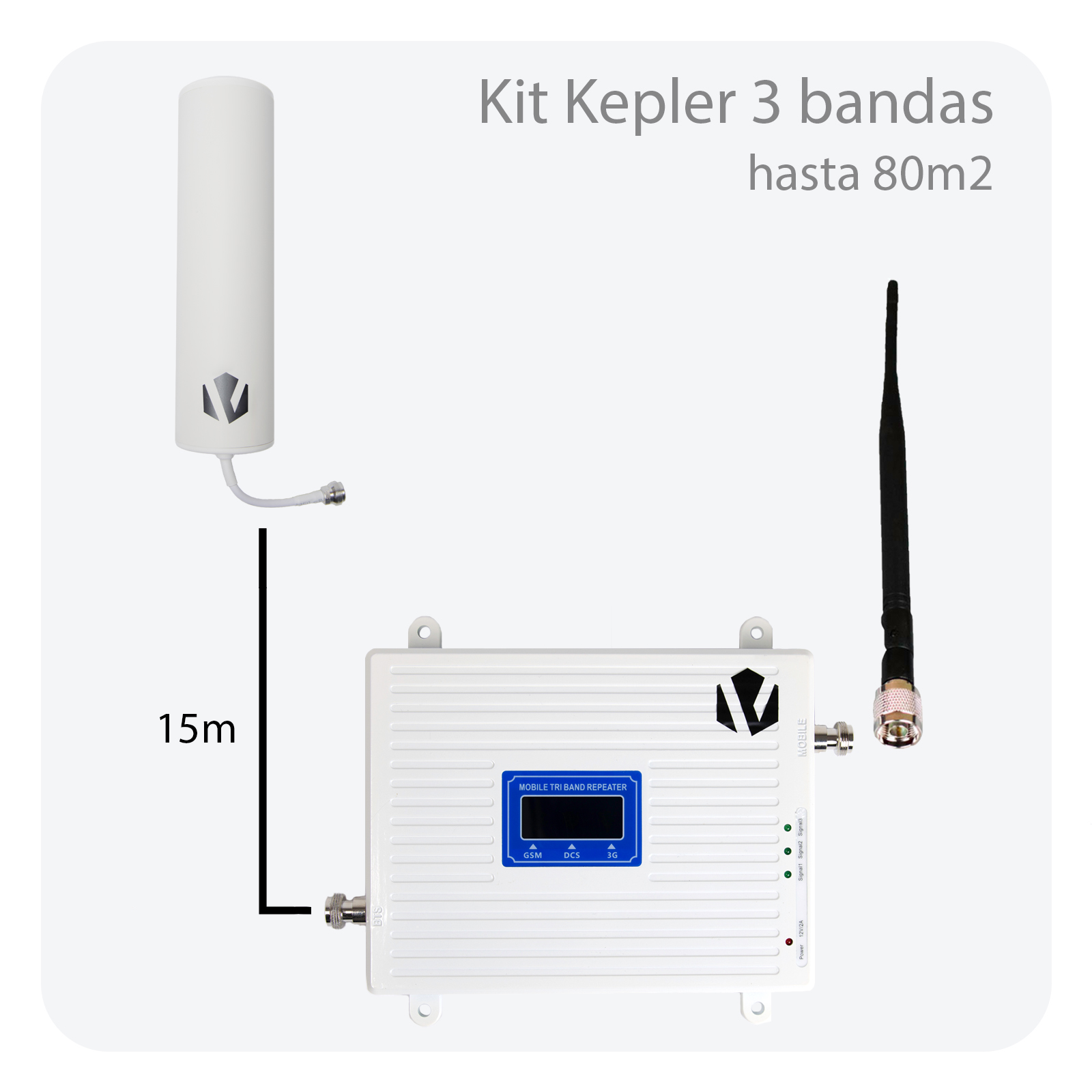 Kit Kepler 3 bandas - hasta 80m2 (llamadas y 4G)