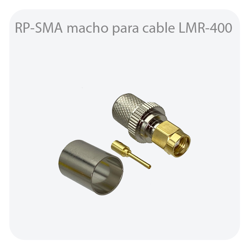 Conector RP-SMA macho para cable LMR-400